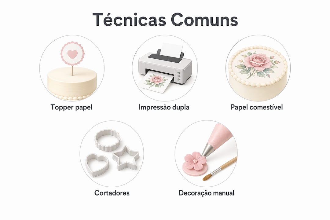 Infográfico ilustrativo com dicas práticas para decorar cupcakes