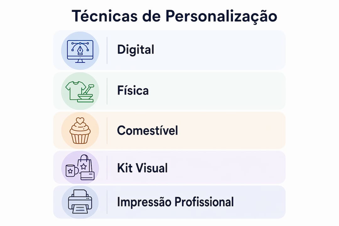 Infográfico com os passos essenciais para dar um toque personalizado às suas festas