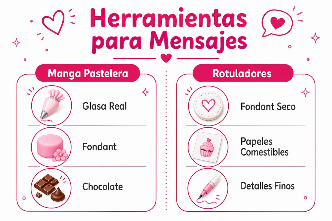 Comparativa visual de las mejores herramientas para decorar tartas con texto
