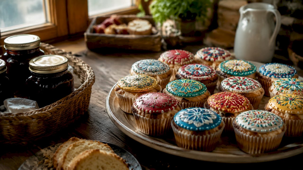 Cupcakes decorados com papel de açúcar comestível