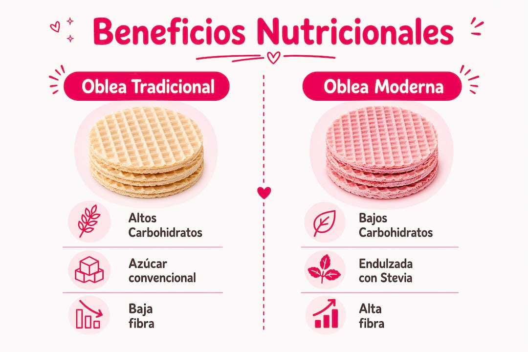 Infografía: comparación de los beneficios nutricionales de las obleas