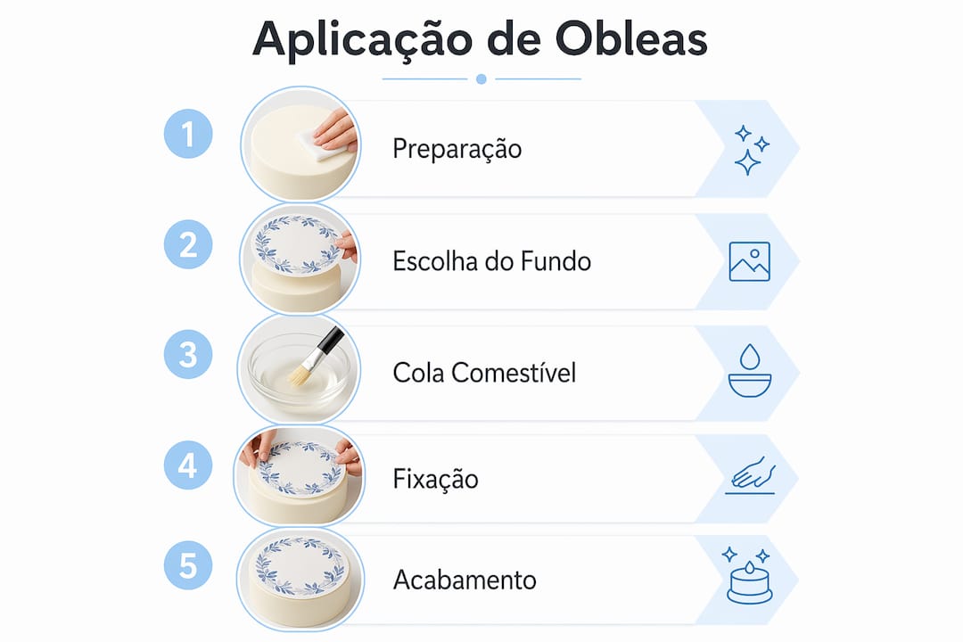 Infográfico: guia prático para colocar obleas em bolos de forma perfeita