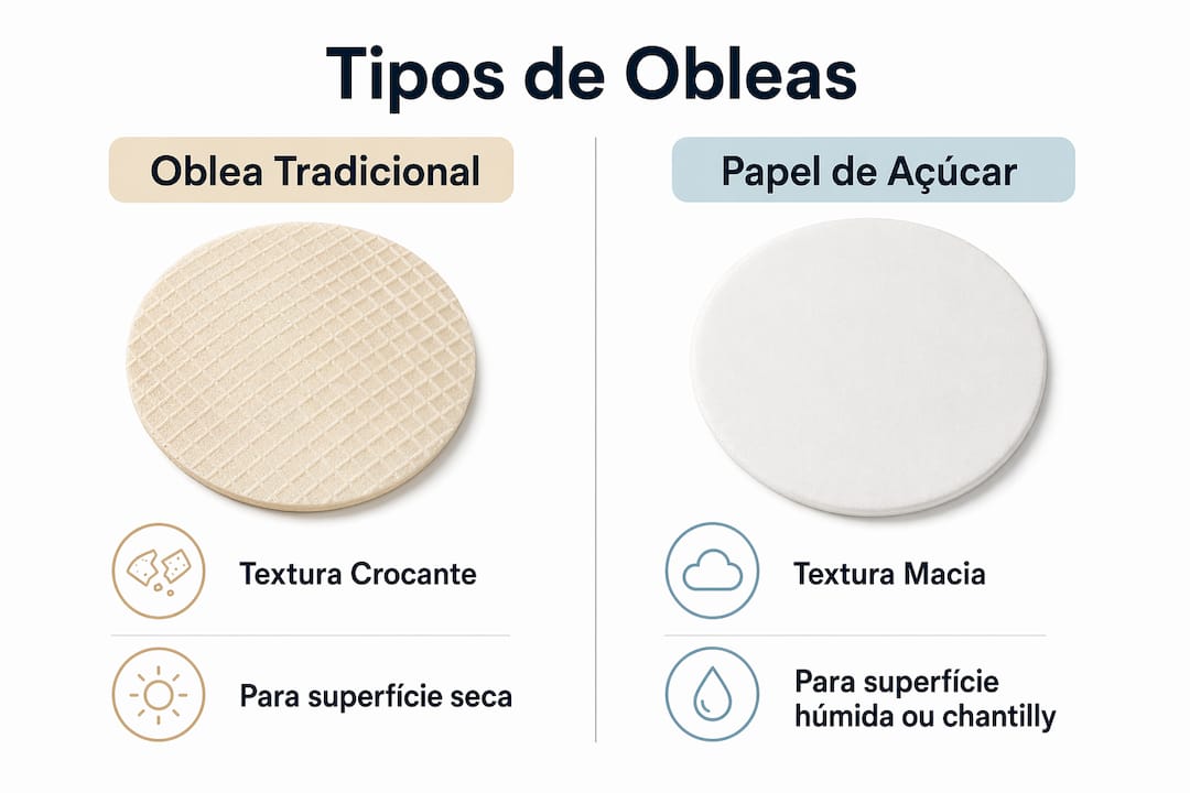 Infográfico a comparar os diferentes tipos de bolachas utilizadas em bolos