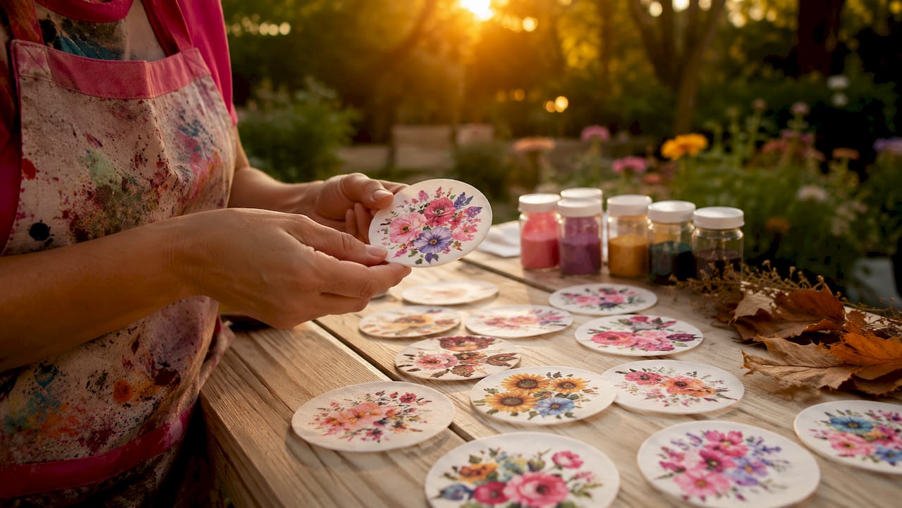 Pack de obleas decoradas con diseños de flores