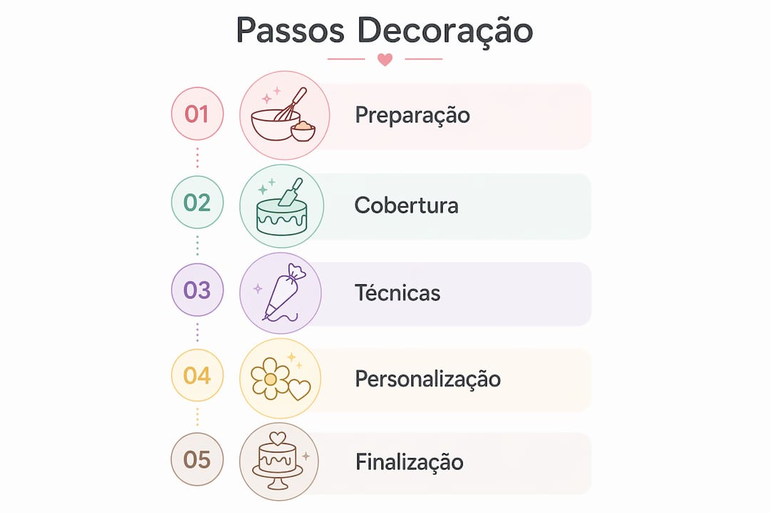 Infografia: os passos fundamentais para decorar bolos com sucesso