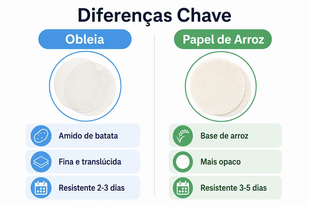 Infográfico: Obleia ou papel de arroz – qual a melhor opção?