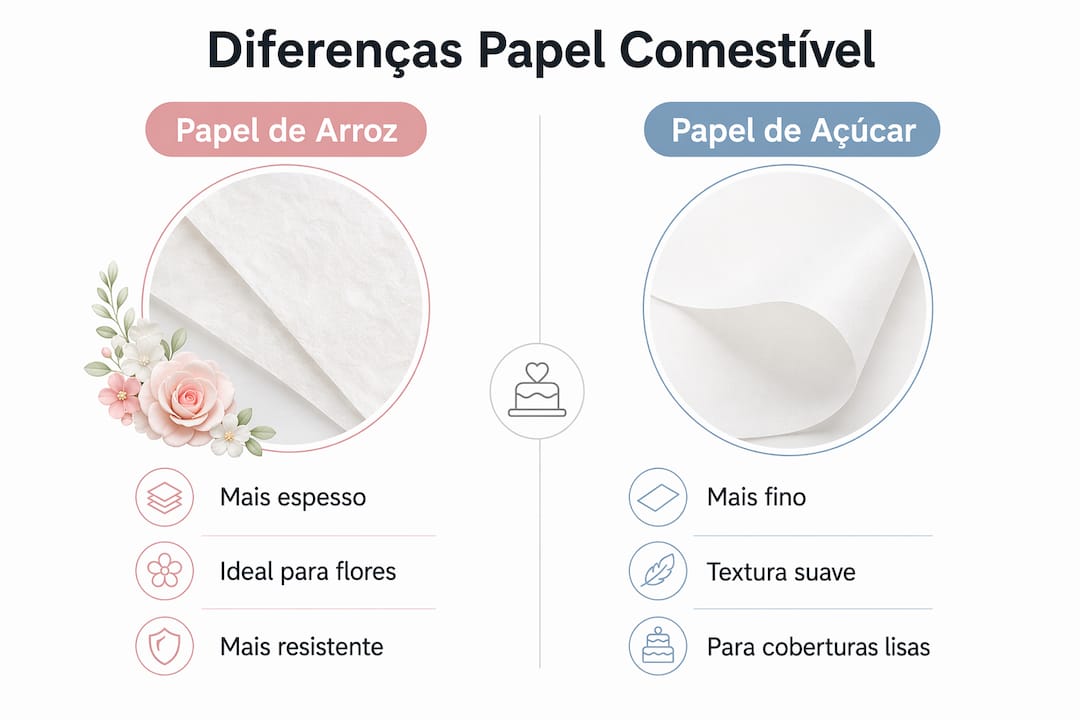 Infográfico que destaca as principais diferenças entre folha de arroz e folha de açúcar