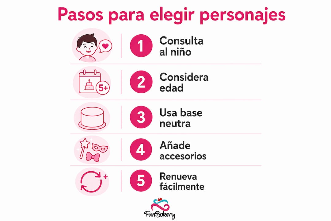 Guía visual para escoger personajes infantiles