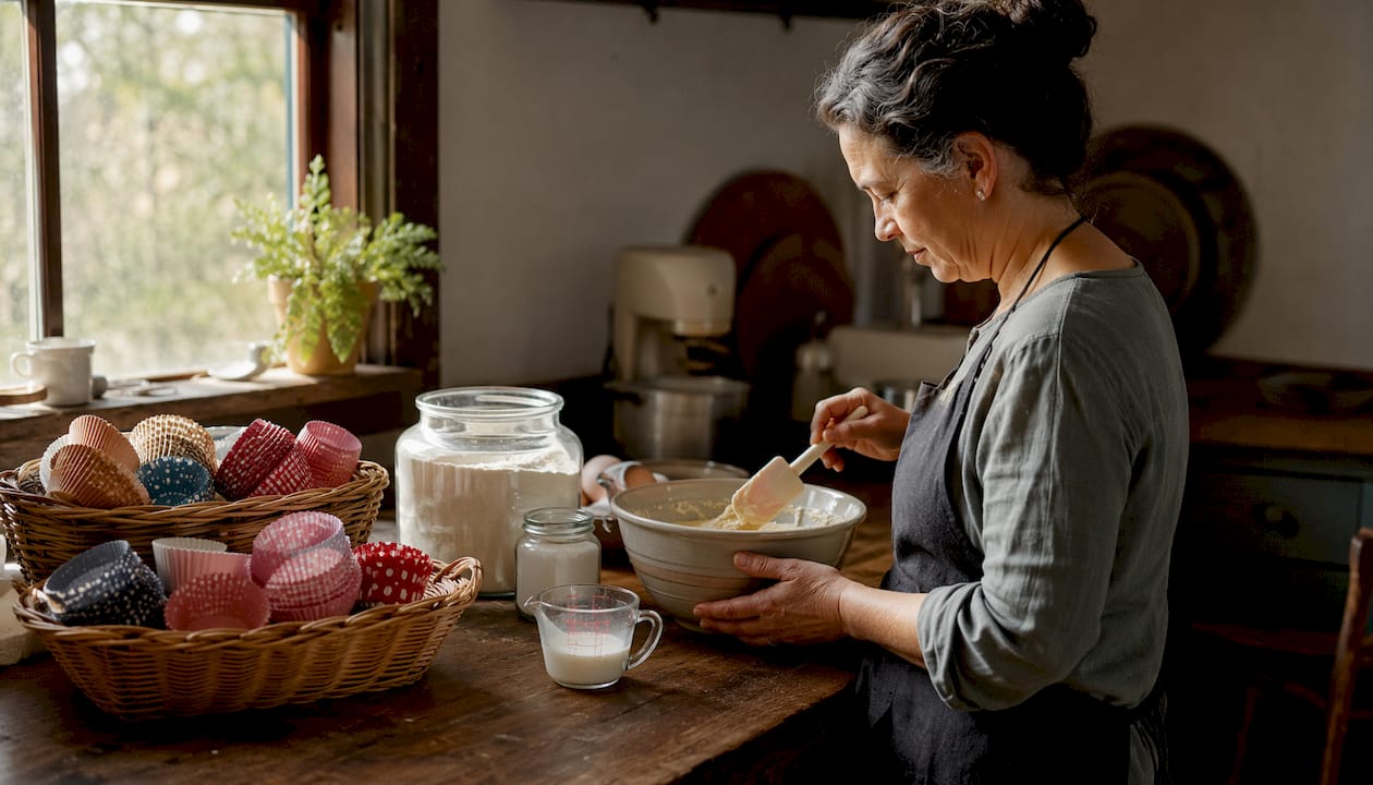 Forminhas de papel antiaderente para queques na cozinha