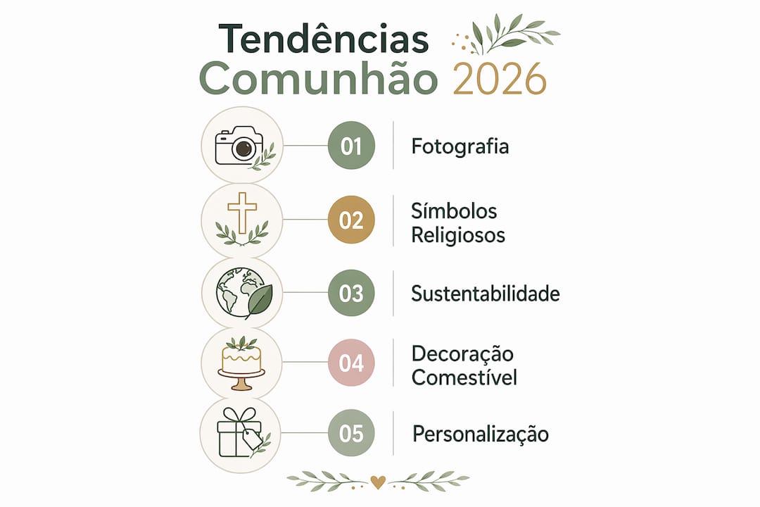 Infografia: as grandes tendências para festas de comunhão em 2026