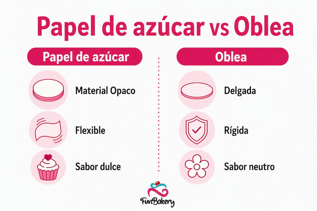 Infografía: diferencias entre papel de azúcar y papel de oblea