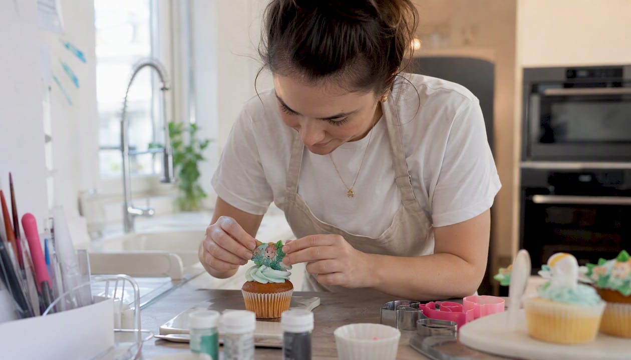 Cupcake decorado com papel comestível personalizado
