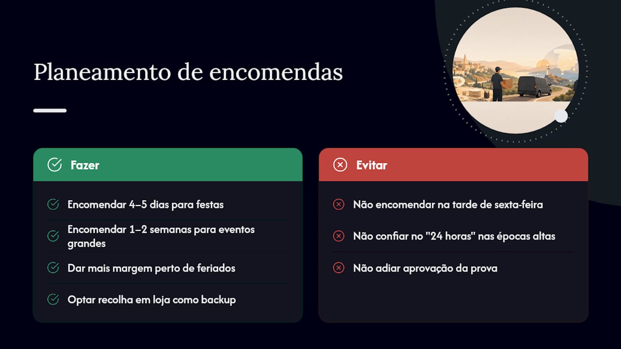 Gráfico dos prazos limite de encomenda e atrasos na entrega