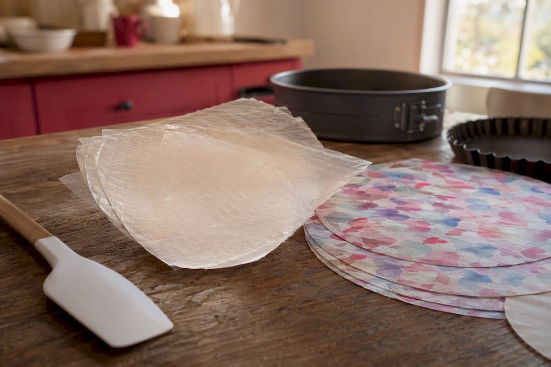 Primer plano de las texturas de la oblea comestible y el papel de azúcar