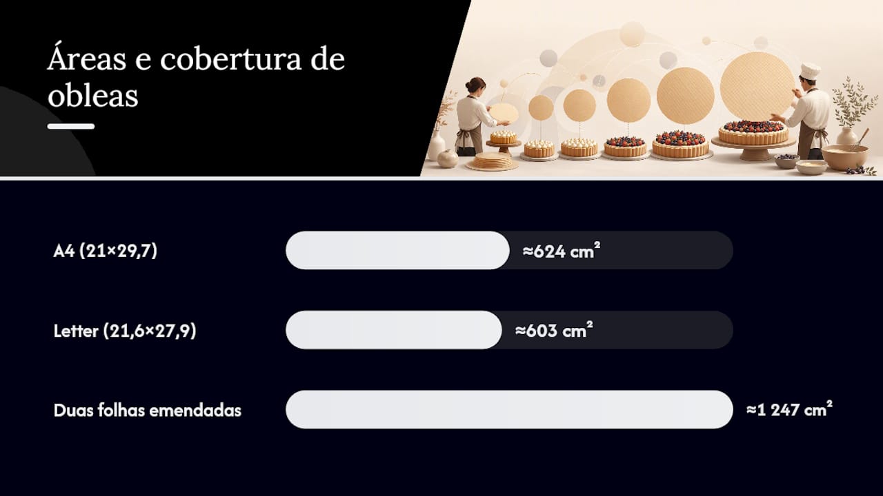Comparação entre os formatos A4 e carta