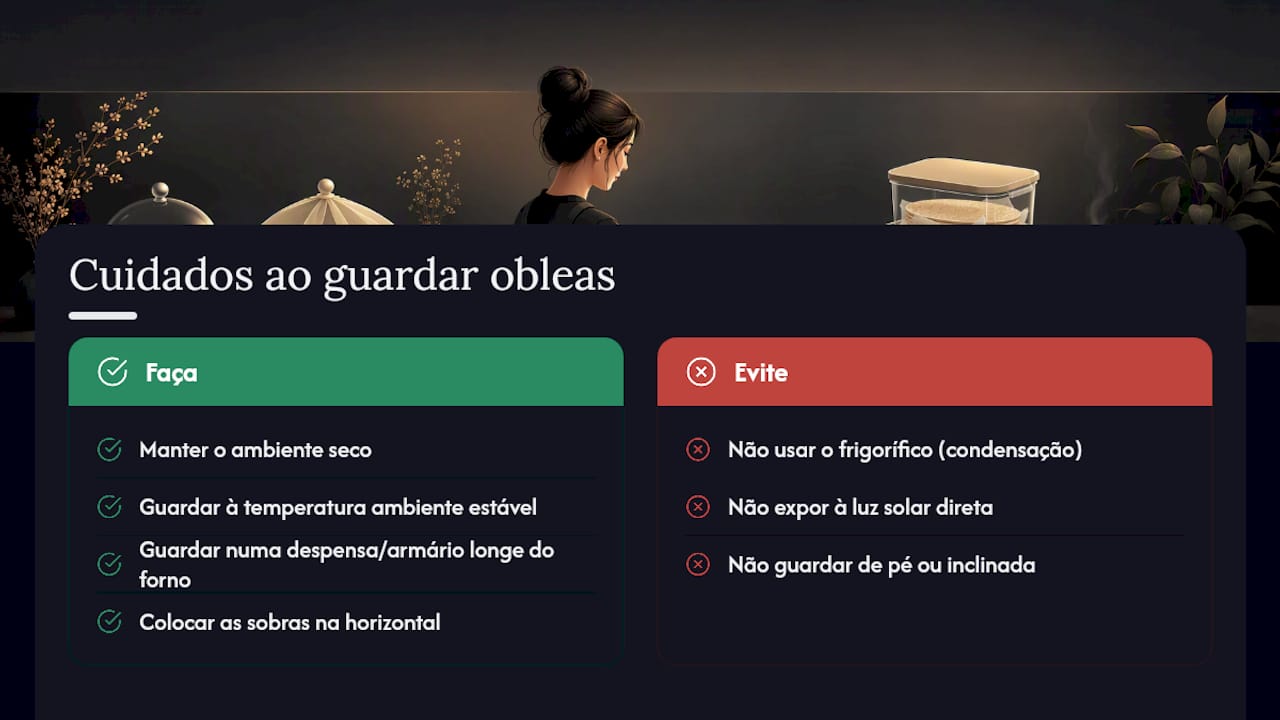 Quatro condições para conservar restos de oblea