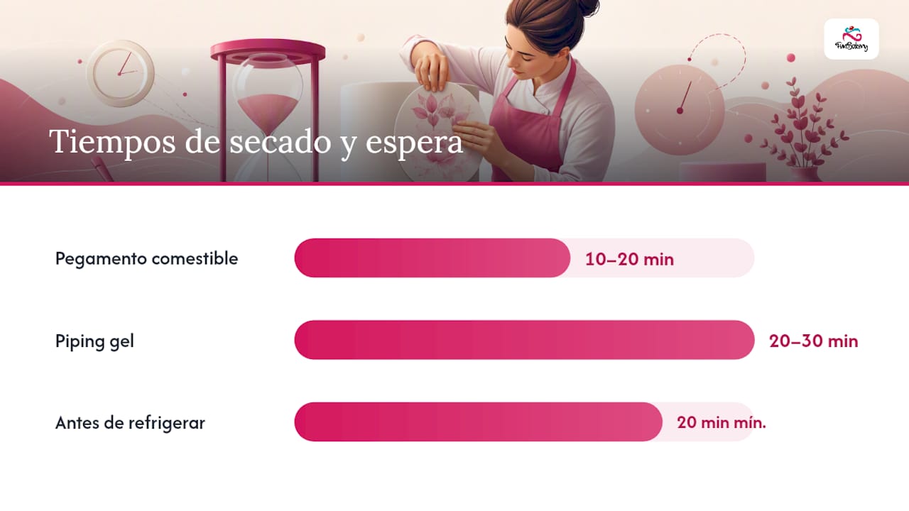 Cuánto tarda en secar la oblea y cómo transportar la tarta — overview diagram