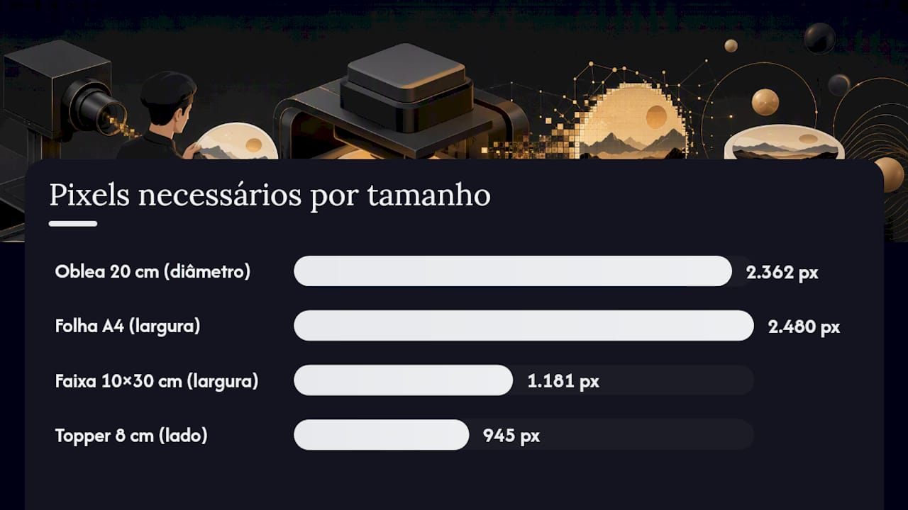 Cálculo dos píxeis para impressão a 300 dpi