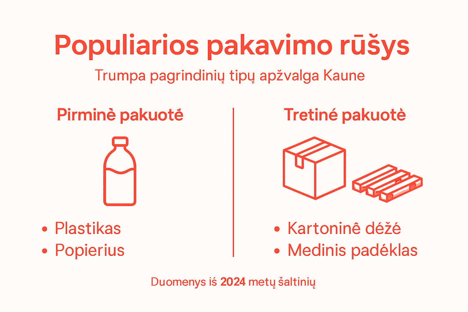 Vizualus gidas: kokių rūšių pakavimo medžiagos naudojamos kasdien?