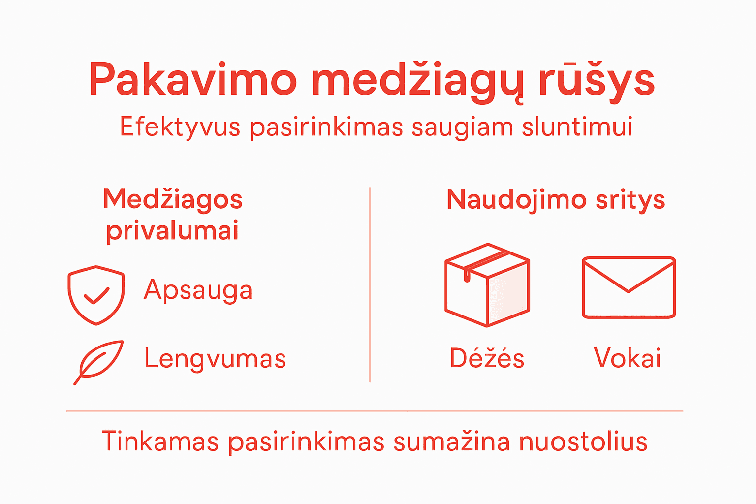 Vizualus gidas apie įvairias pakuočių medžiagas