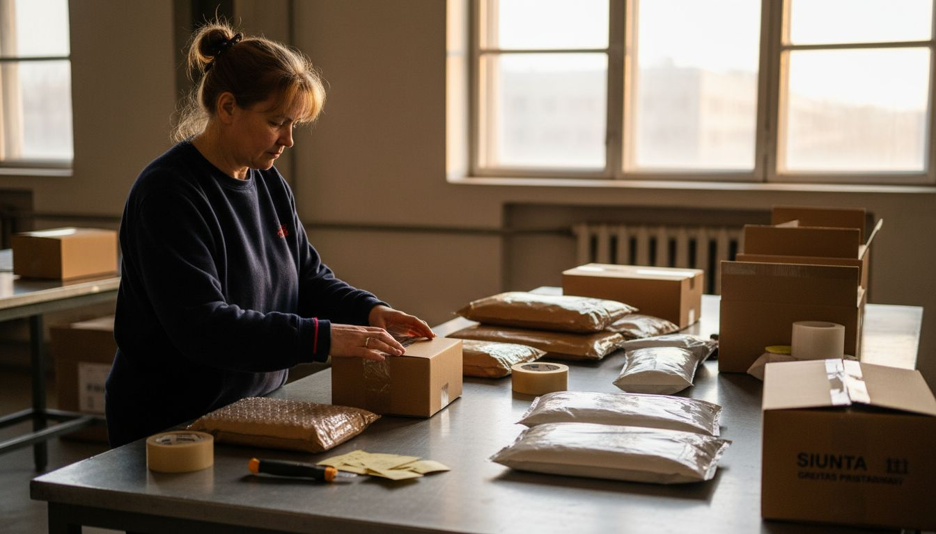 Pakuočių rūšiavimas logistikos centre