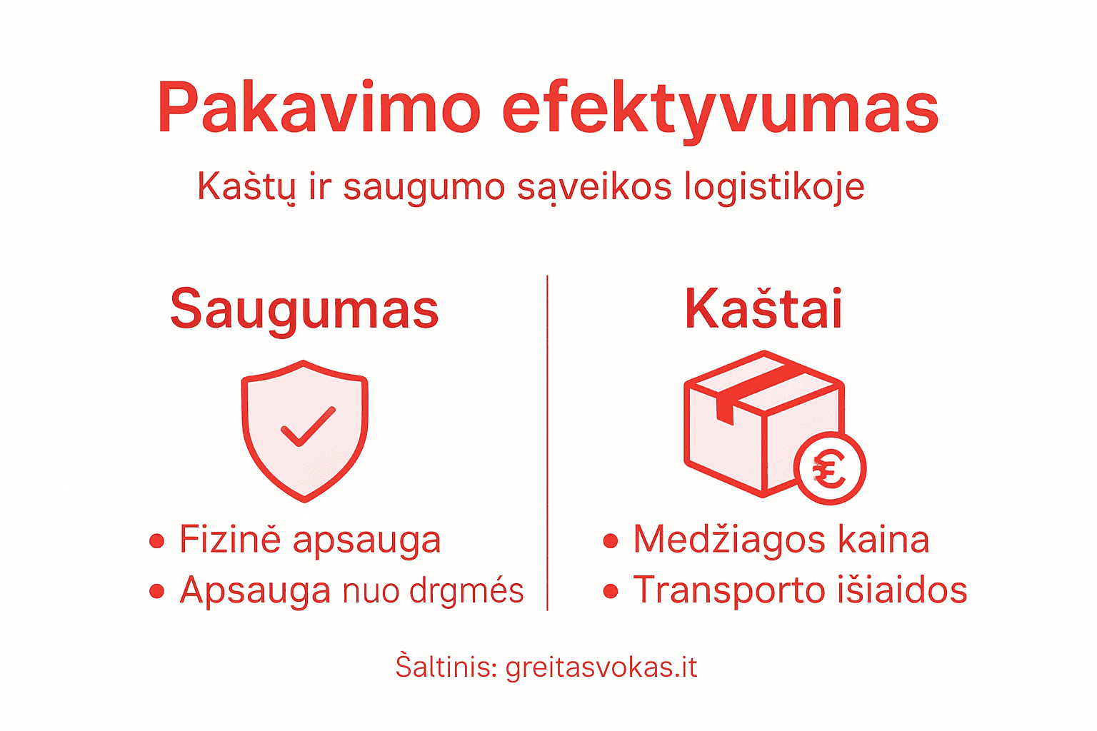 Paprasčiausias infografikas, atskleidžiantis, kaip efektyviai galima supakuoti prekes