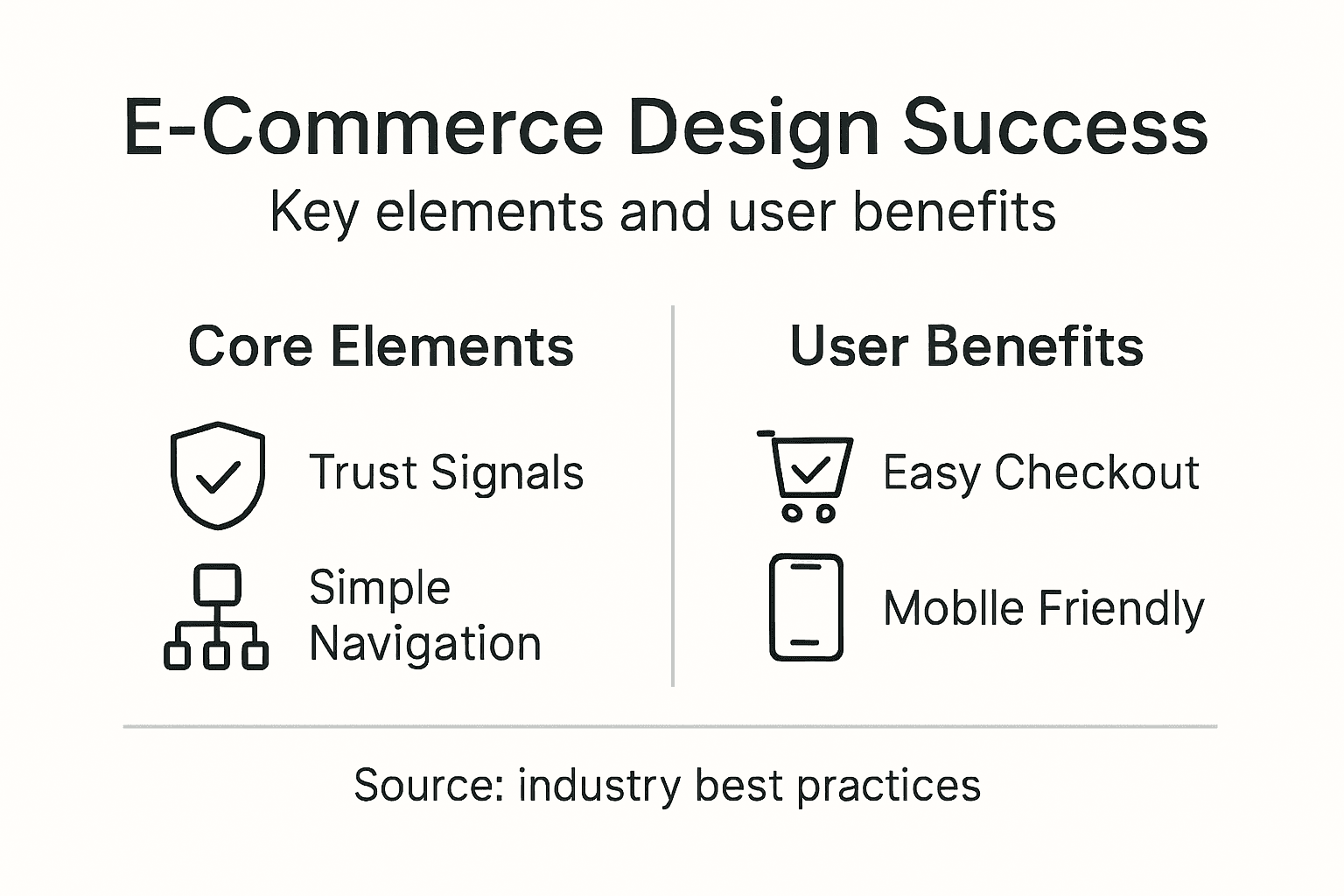 Infographic summarizing e-commerce design elements