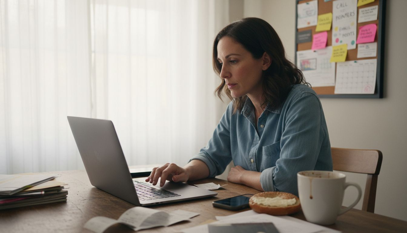 Small business owner reviewing Wix website