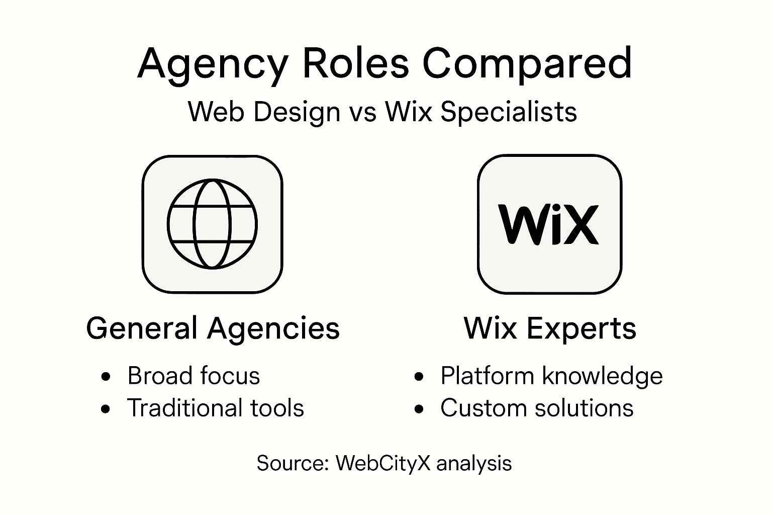 Infographic comparing agency types and roles