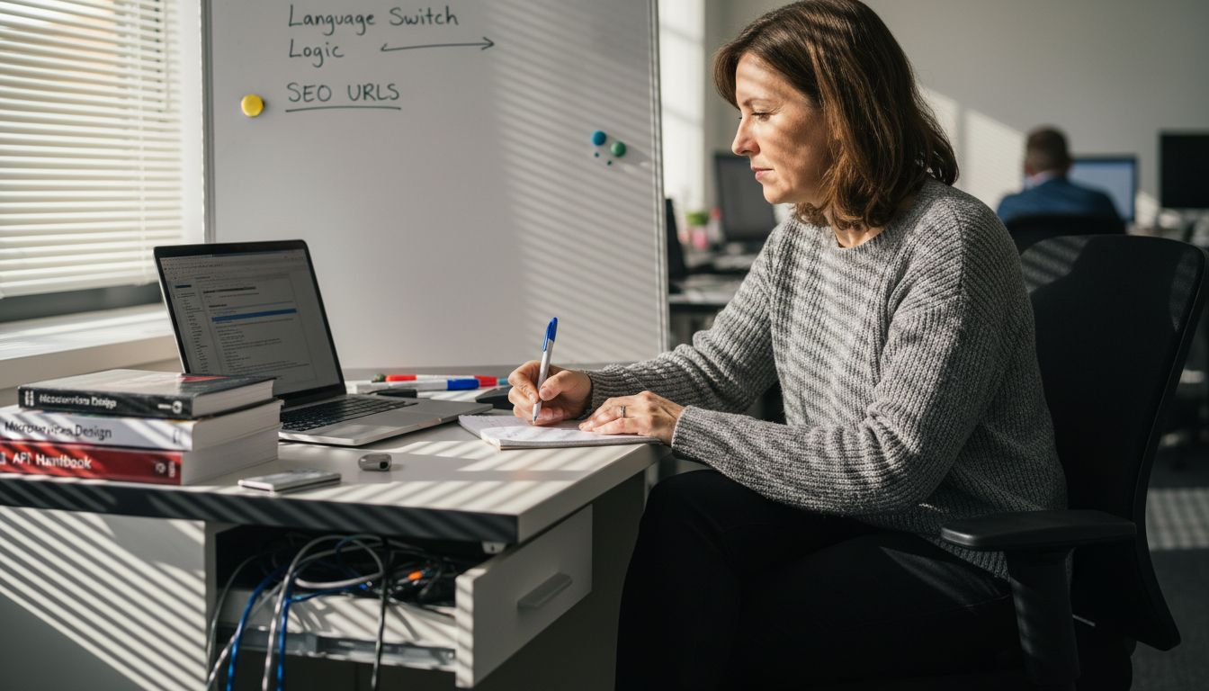 IT specialist working on multilingual API setup