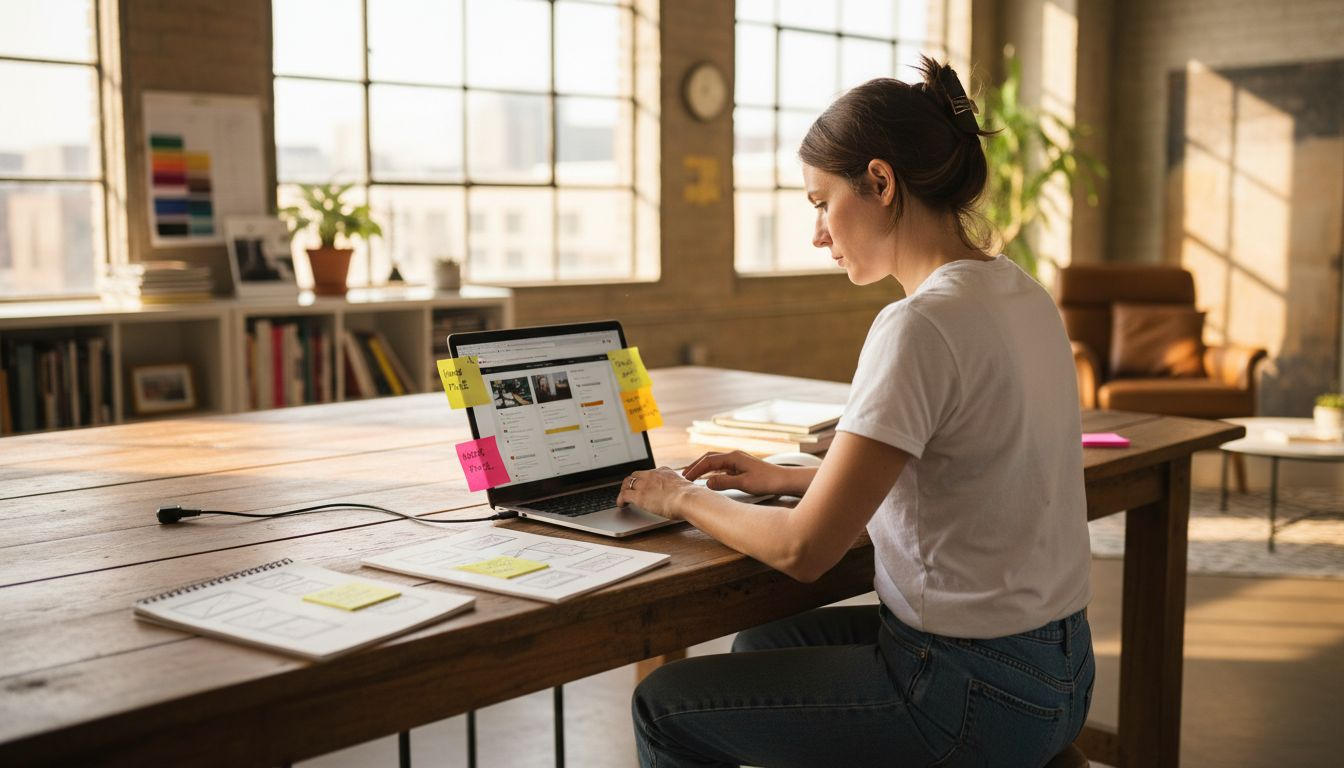 Designer customizing business web template