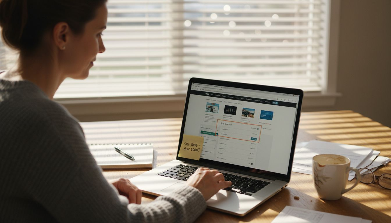 Woman editing website design in Wix