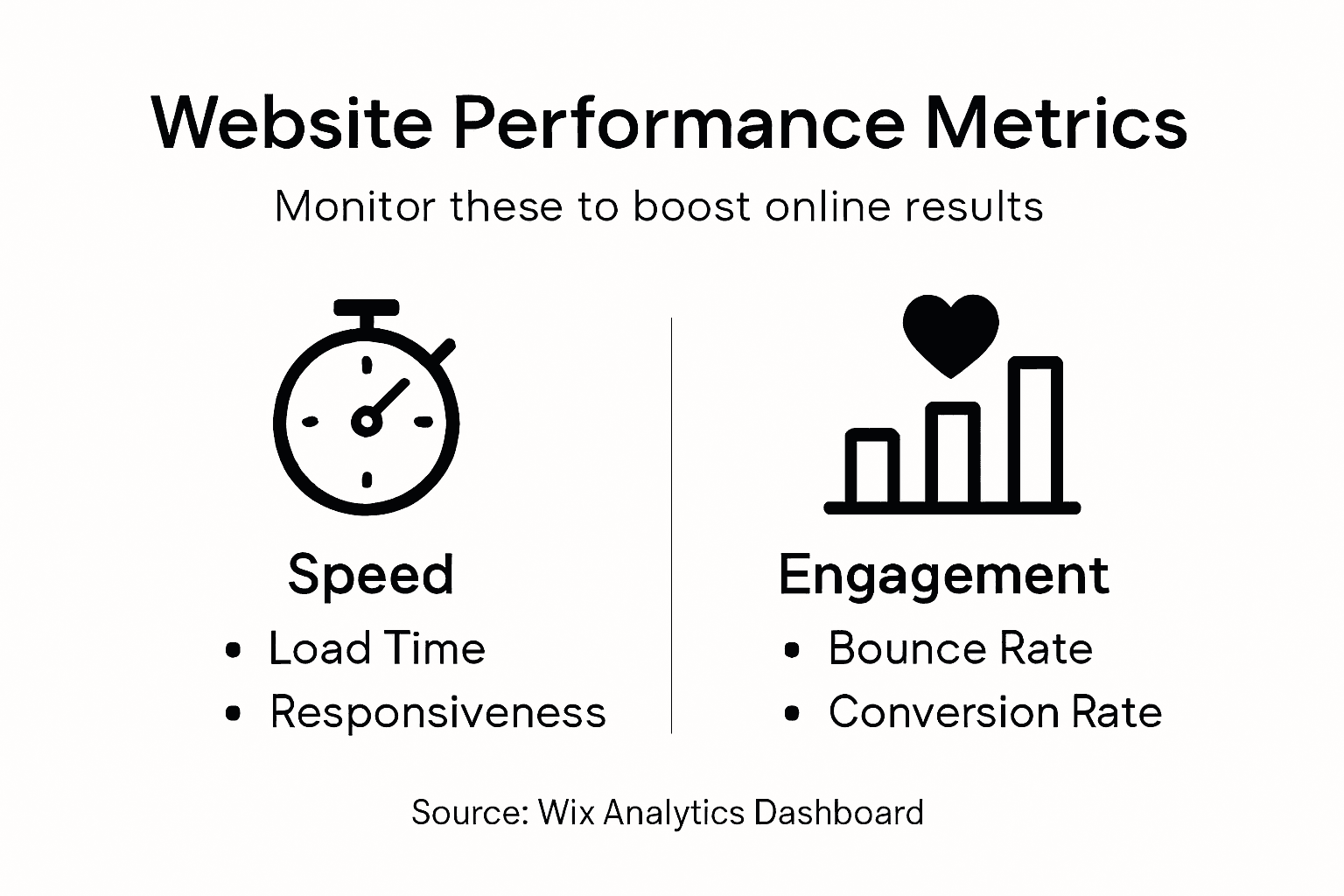 Infographic key Wix website performance metrics