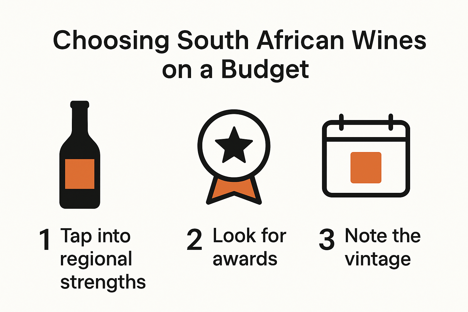 Infographic of budget-friendly South African wine selection strategies
