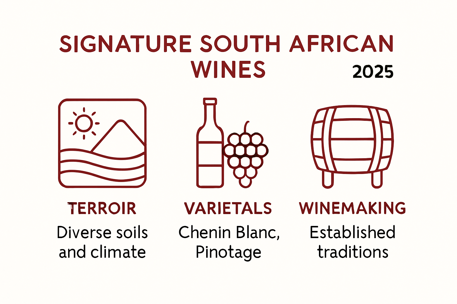 Key traits of signature South African wines infographic