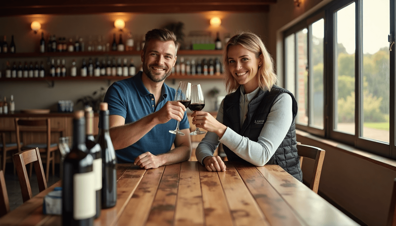 Winemaker and guest sharing a winery tasting experience