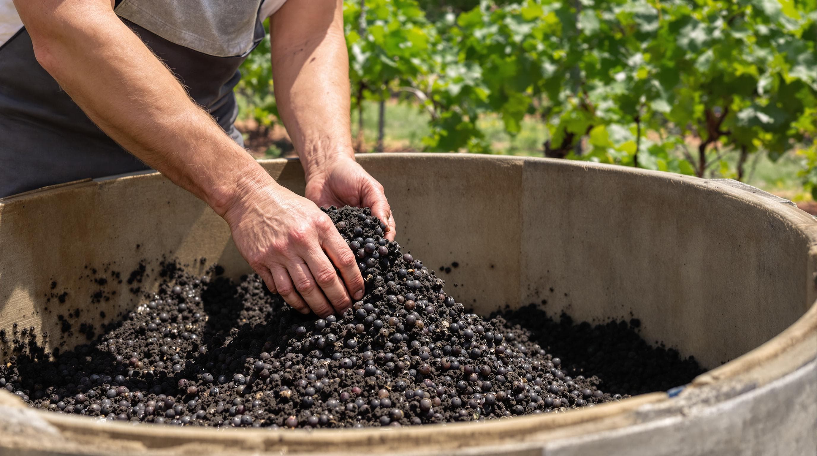 Composting in vineyard