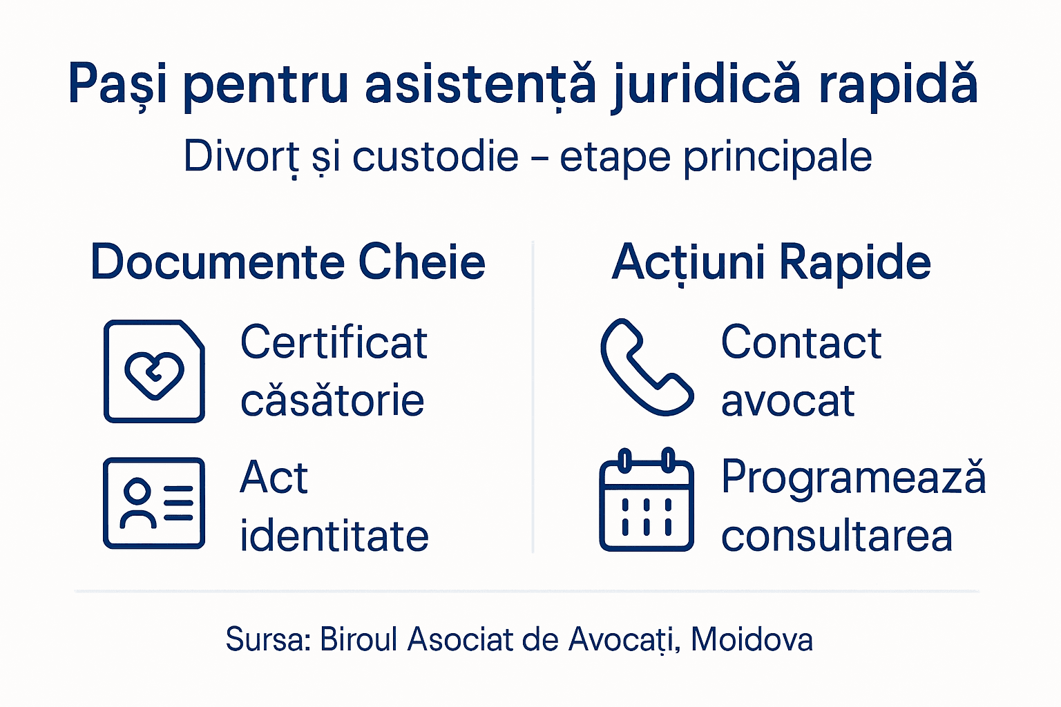Ghid vizual: Etapele divorțului și stabilirea custodiei în Republica Moldova