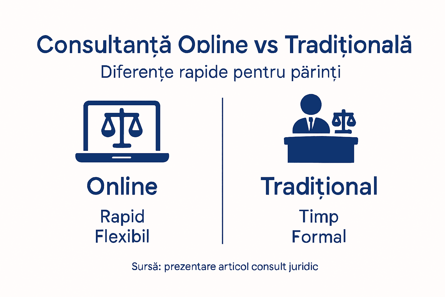 Infografic: diferențele dintre consultanța online și cea față în față