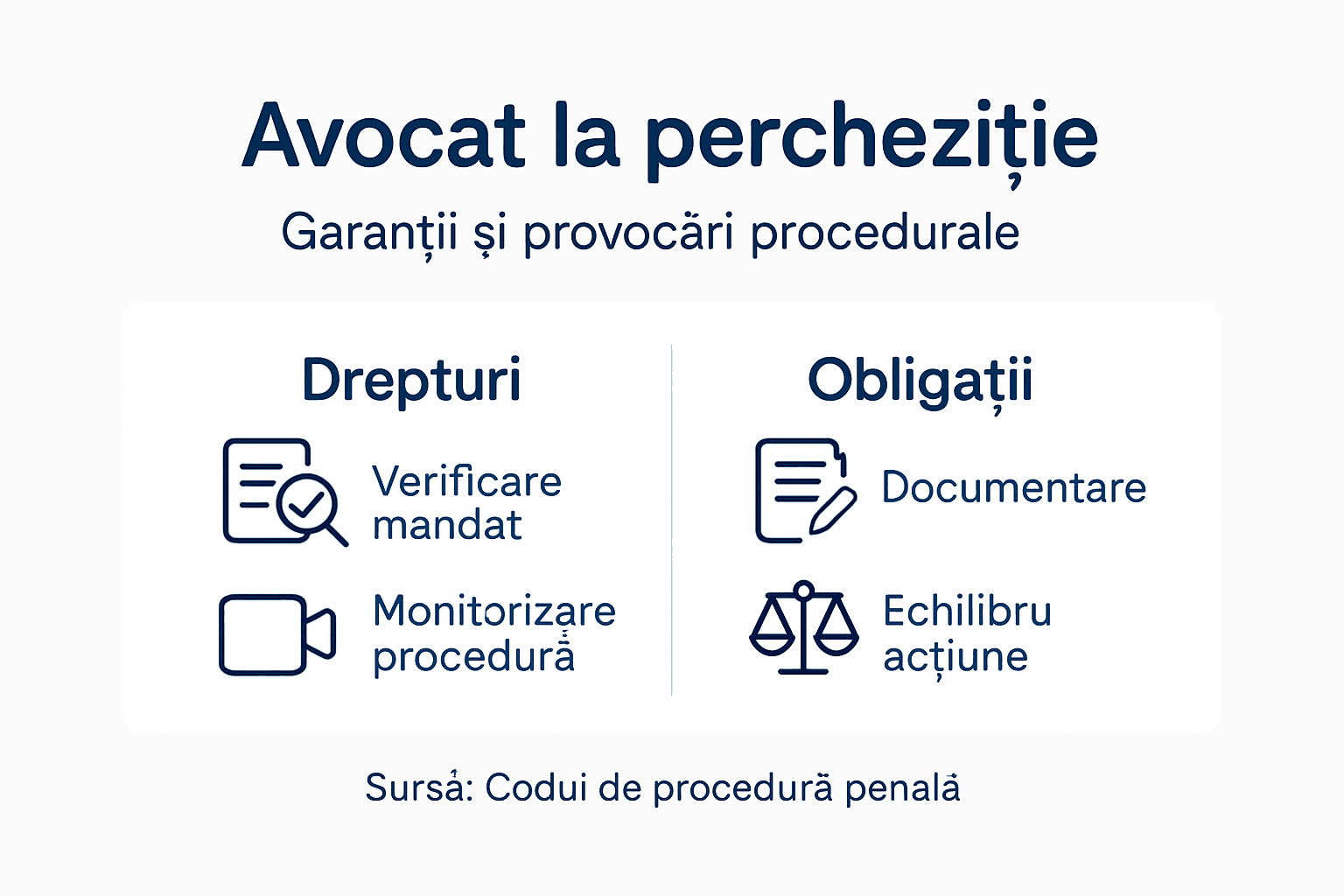 Infografic: Ce poate și ce trebuie să facă avocatul în timpul unei percheziții