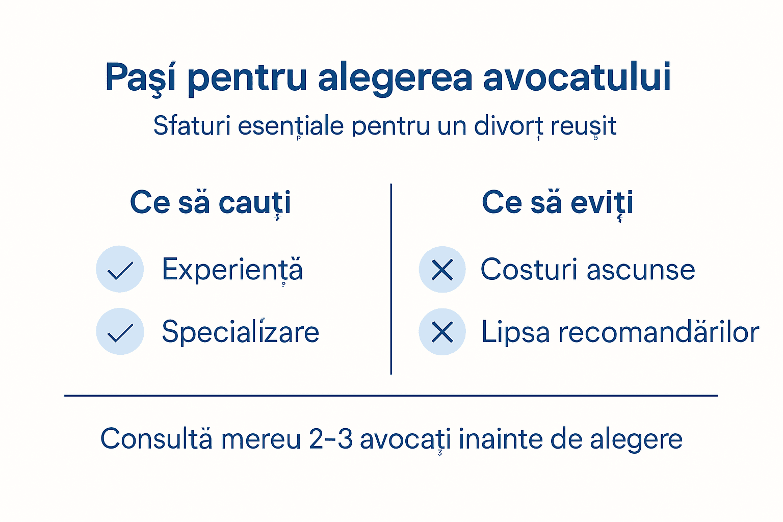 Infografic: Cum să alegi avocatul potrivit pentru divorț – pașii esențiali