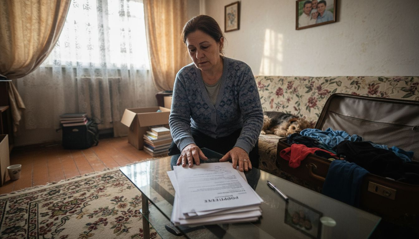 Femeie îngrijorată de riscurile care îi pot afecta proprietatea