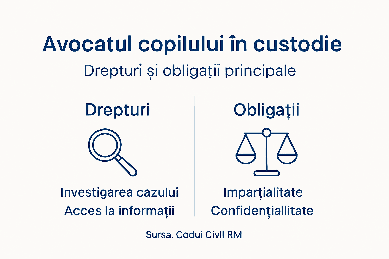 Infografic: Ce drepturi și responsabilități are avocatul copilului