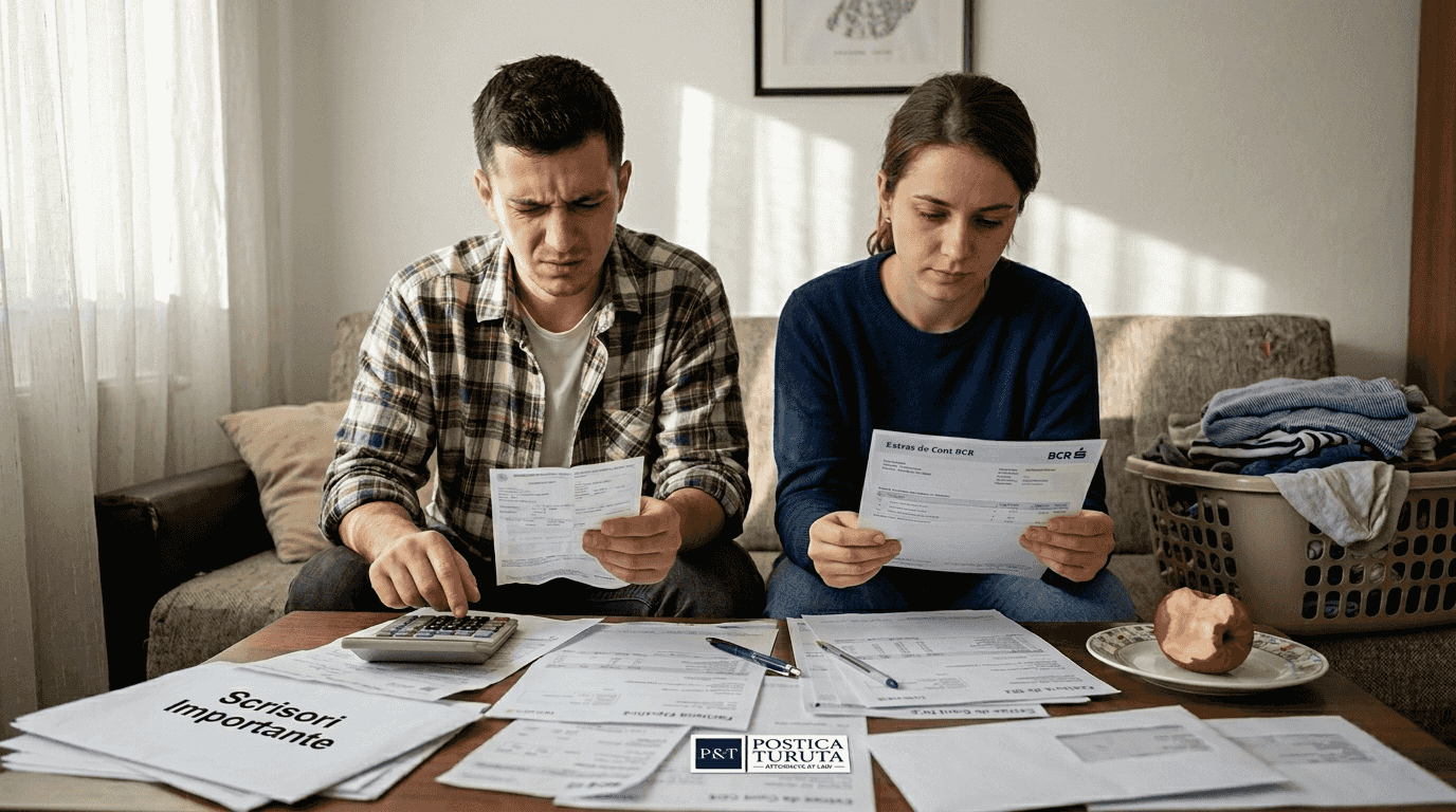 Cuplu care își pune la punct bugetul comun pentru casă