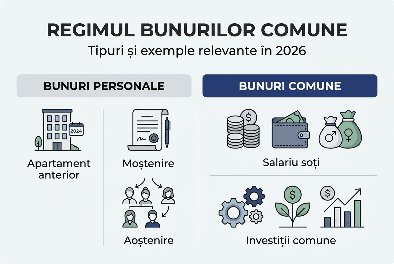 Infografic: Ce bunuri sunt considerate personale și care sunt comune