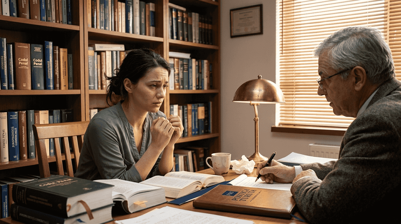 Întâlnire confidențială între avocat și client pentru consultanță juridică
