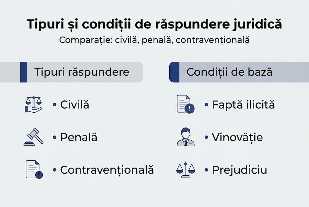Infografic: formele și situațiile în care intervine răspunderea juridică