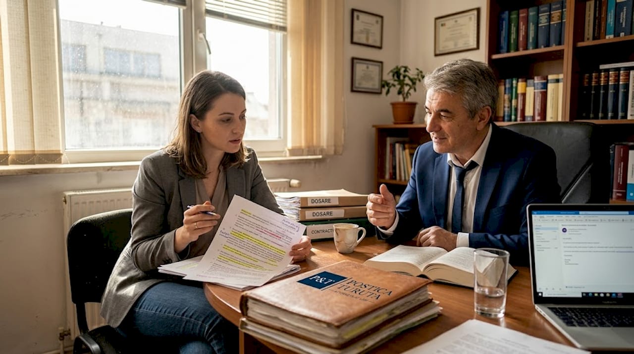 Clientul discută cu avocatul pentru a se lămuri în privința drepturilor pe care le are în cazul reținerii.