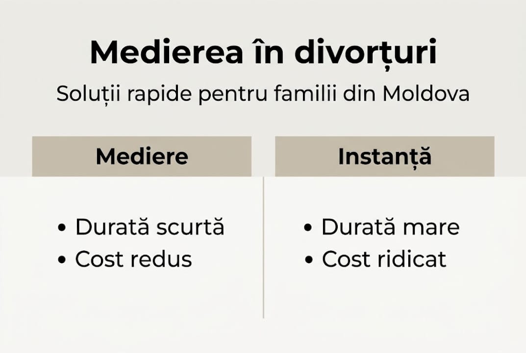 Infografic: Avantajele medierii comparativ cu judecata în instanță