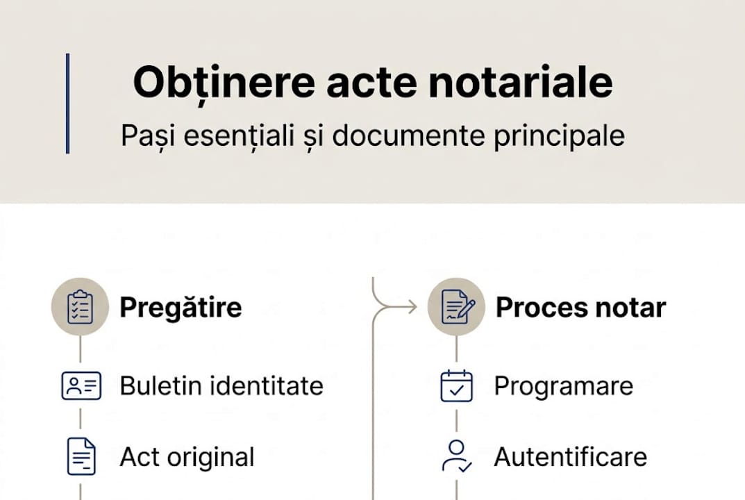 Infografic: ce pași trebuie urmați și ce acte sunt necesare la notar
